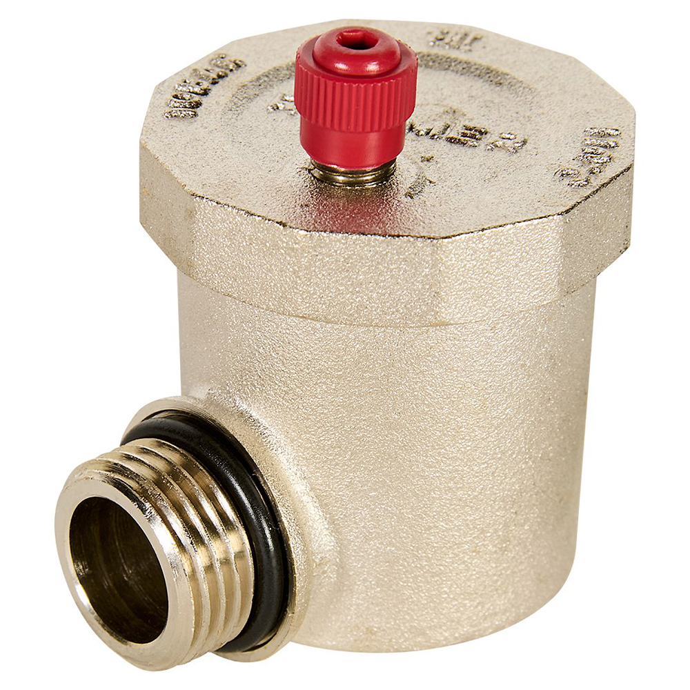 Воздухоотводчик автоматический 1/2" НР верт. выпуск, угловое подключение, никелированный / Rommer фото на multiBOX