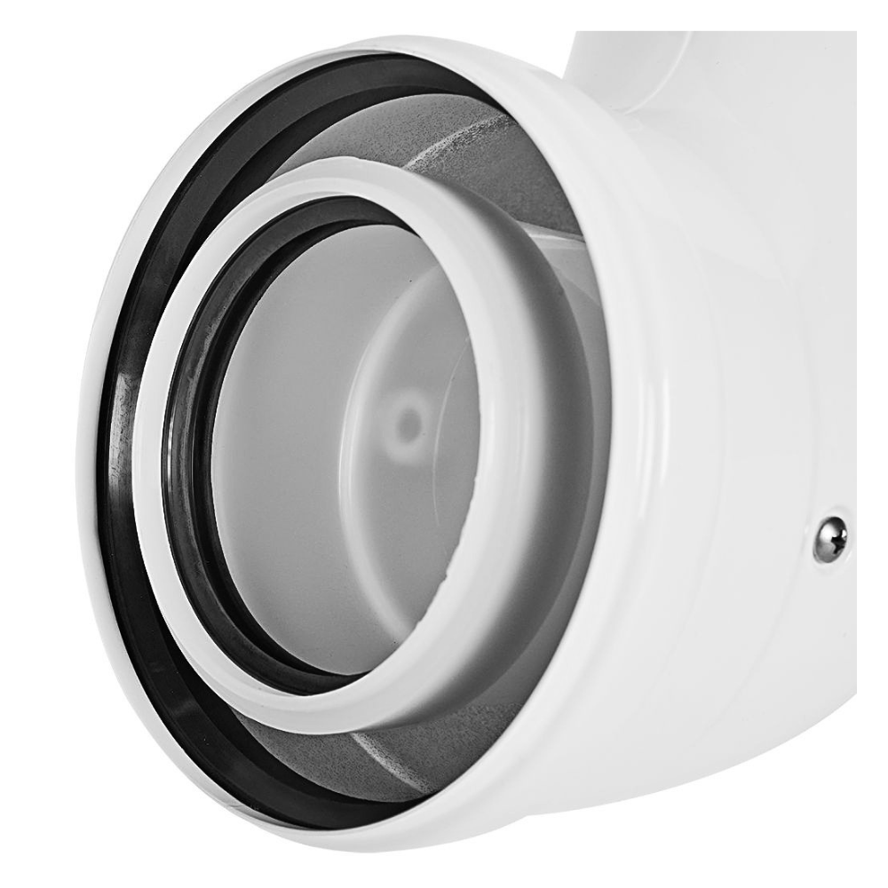 Отвод угол 90 гр. D80/125 п-м, конденсационный / Stout фото на multiBOX