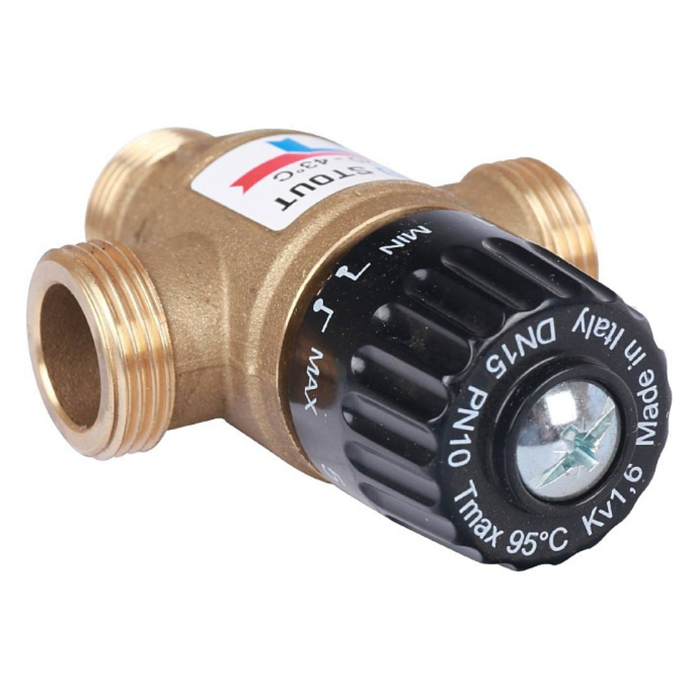 Термостатический смесительный клапан 3/4" НР, 20-43°С, KVs 1.6 / Stout фото на multiBOX