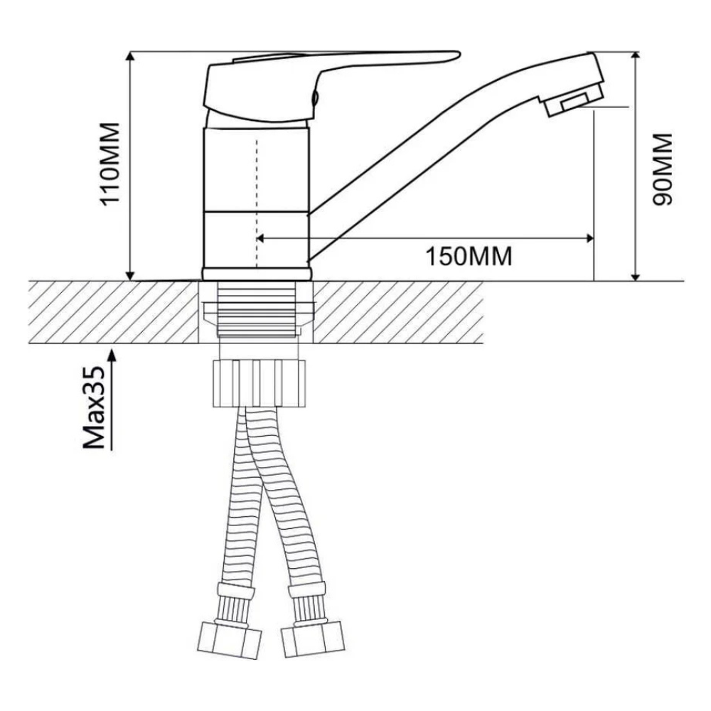 Смеситель для умывальника D40-A, серия 240 (EC0249) / Econoce фото на multiBOX