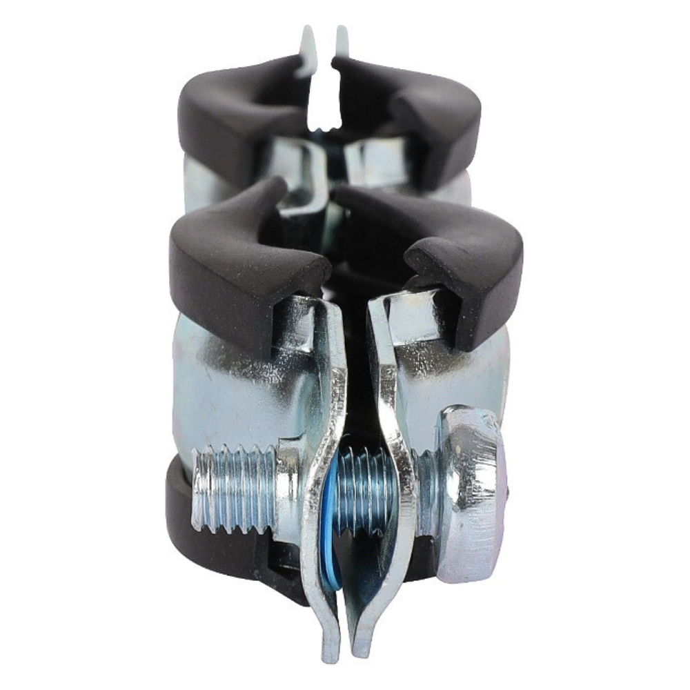 Двойной хомут для труб 3/8" (15-19) комплект: хомут, шпилька шуруп, дюбель пластиковый / Stout фото на multiBOX