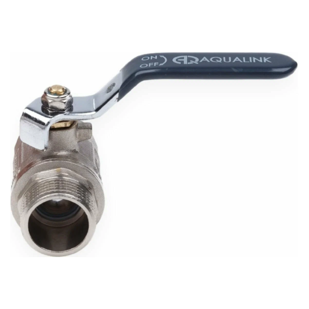Кран шаровый 1" ВР-НР, ручка рычаг, никель / Aqualink фото на multiBOX