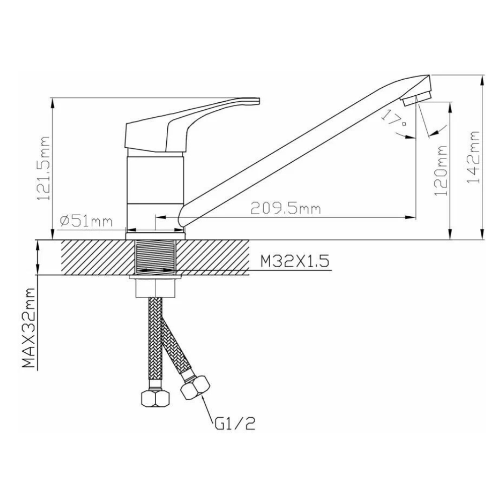 Смеситель для кухни (Lt) D40, серия BAS (AVBAS4-A294-449) / AV Engineering фото на multiBOX