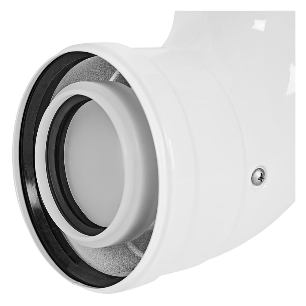 Отвод угол 90 гр. D60/100 п-м, конденсационный / Stout фото на multiBOX