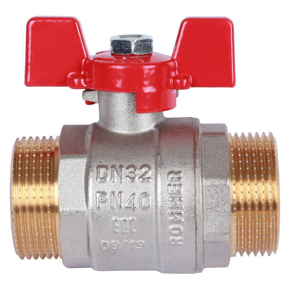 Кран шаровой 1 1/4" НР-НР, ручка бабочка / Rommer фото на multiBOX