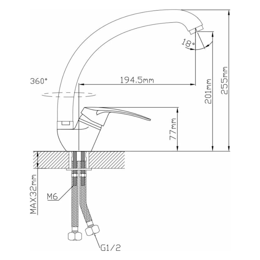 Смеситель для кухни (Lt) D35, серия SHU (AVSHU4-A134-439) / AV Engineering фото на multiBOX