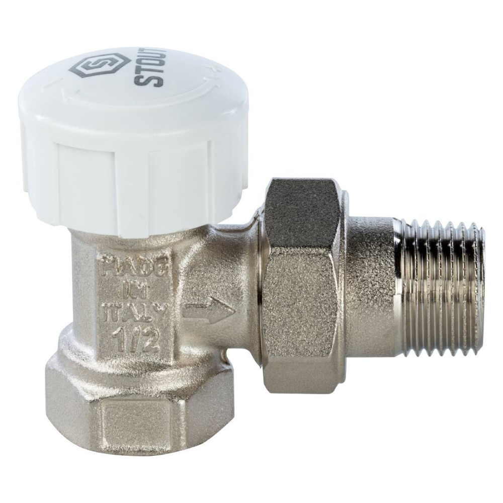 Термостатический клапан 1/2" для радиатора, угловой / Stout фото на multiBOX