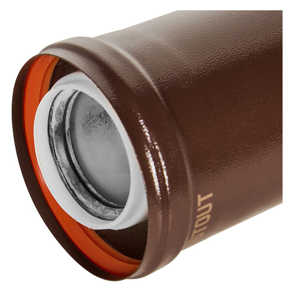 Удлинитель D60/100 п-м L250 мм, коричневый, конденсационный / Stout фото на multiBOX