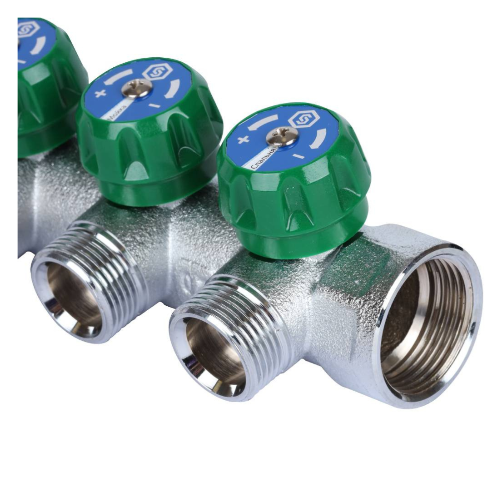 Регулирующий коллектор 1", 4 отвода 3/4" ЕК / Stout фото на multiBOX