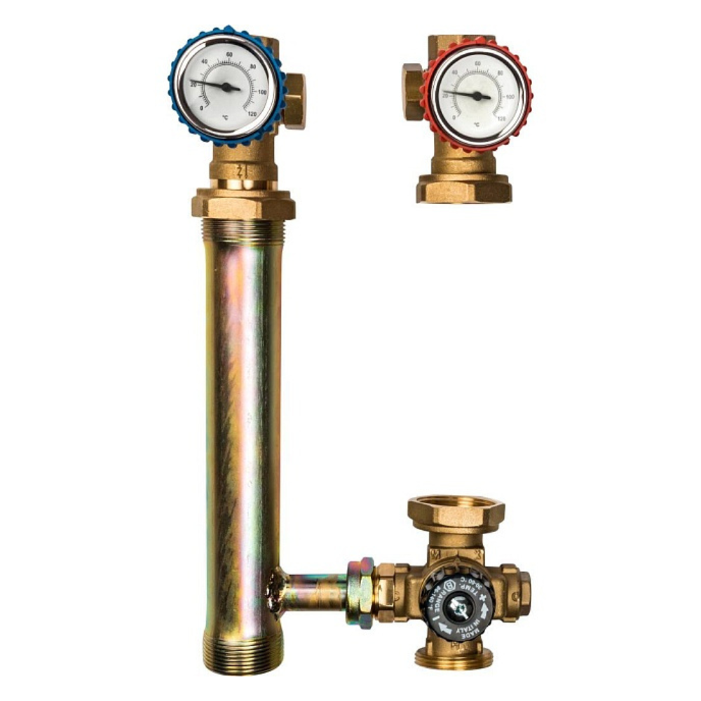 Насосная группа с терм. смесительным клапаном 1" в теплоизоляции, без насоса / Stout фото на multiBOX