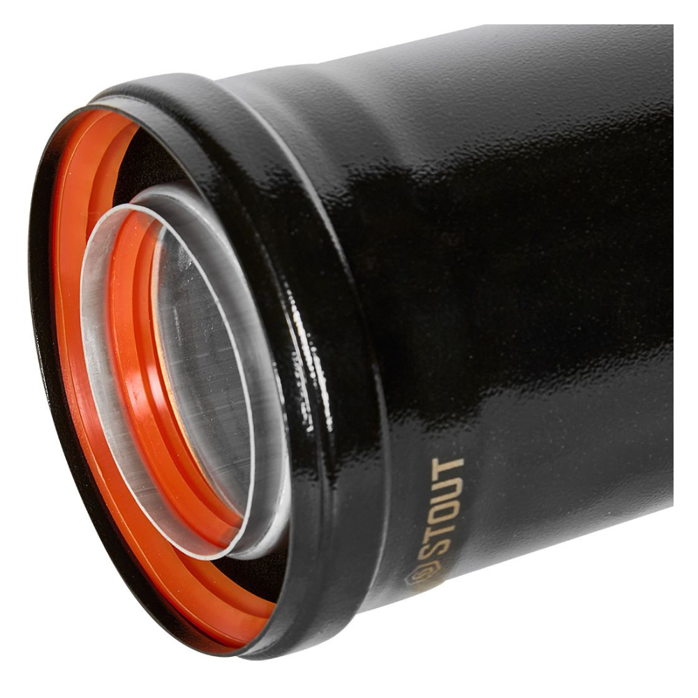 Удлинитель D80/125 п-м L500 мм, черный, традиционный / Stout фото на multiBOX