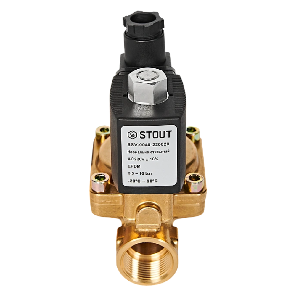 Электромагнитный клапан 3/4" НО, 220В, непрямого действия / Stout фото на multiBOX