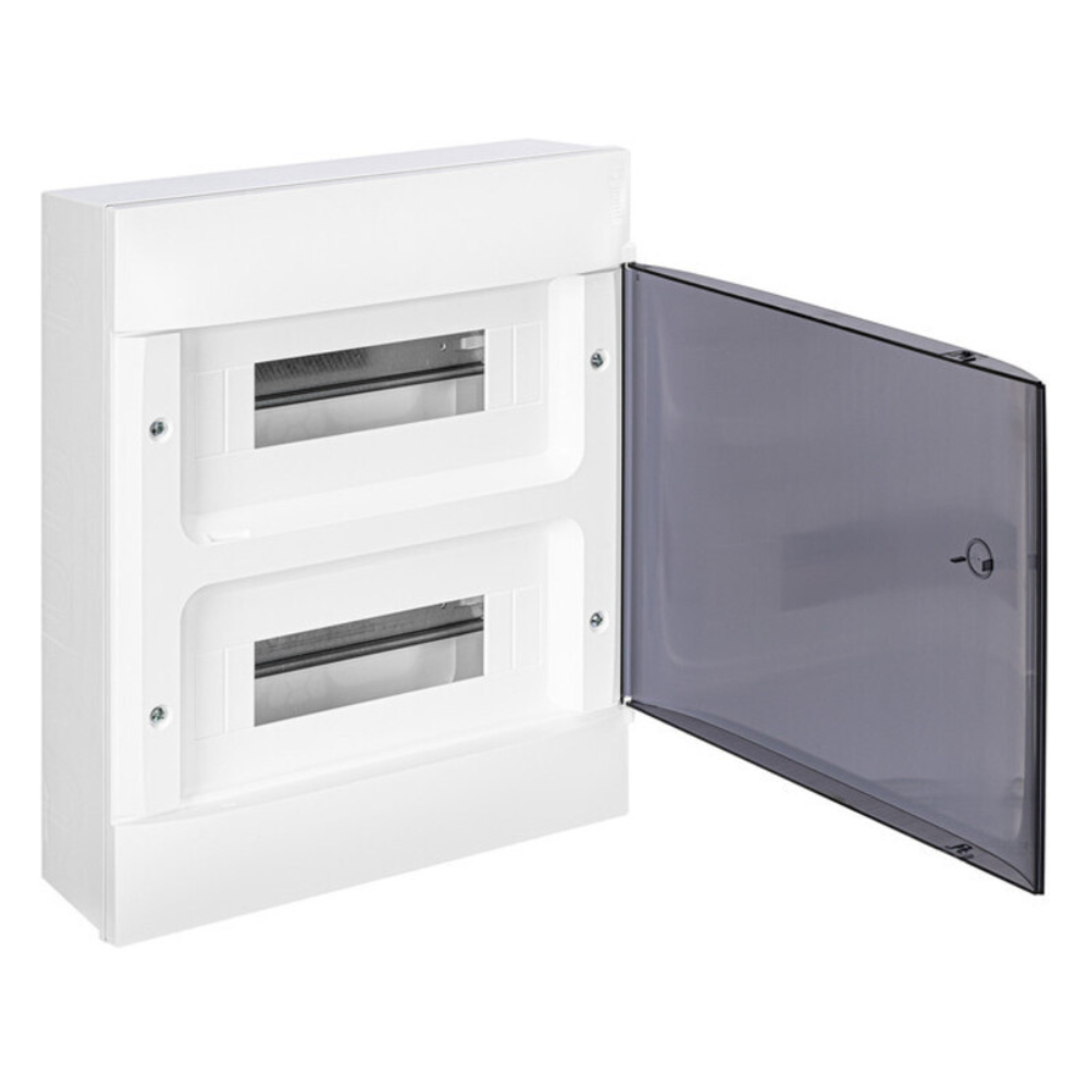 Щиток накладной PRACTIBOX S 24M / 2x12, прозрачная дым. дверь, N+PE, IP40 / Legrand фото на multiBOX