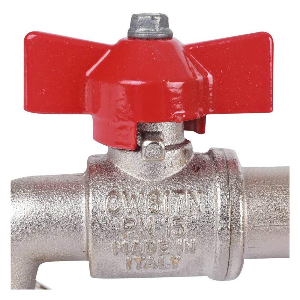 Кран шаровый сливной GAR 168, 3/4" НР с латунным штуцером, ручка рычаг / Itap фото на multiBOX