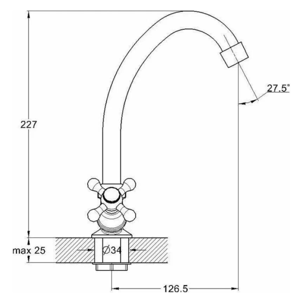 Смеситель для кухни вентильный (тип I), серия 480 (EC0481) / Econoce фото на multiBOX