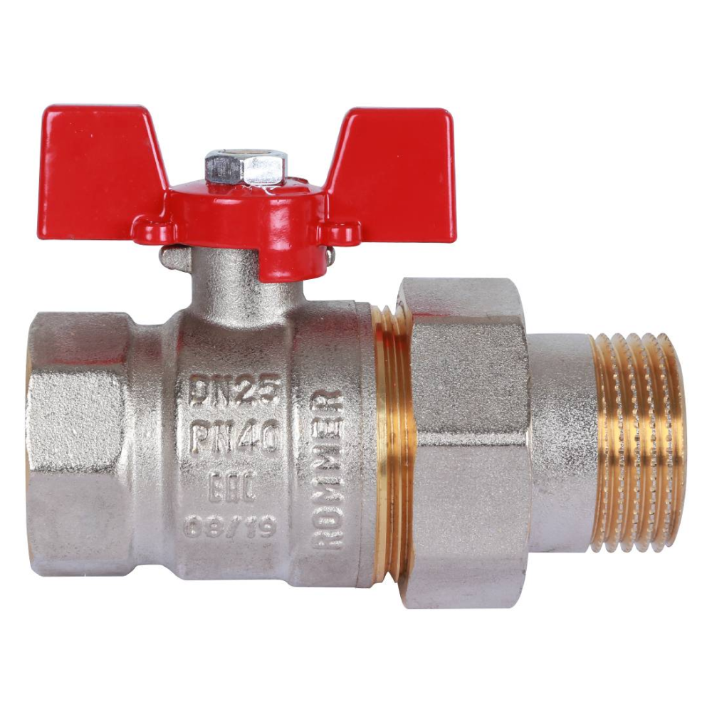 Кран шаровой с американкой 1" ВР-НР, ручка бабочка / Rommer фото на multiBOX