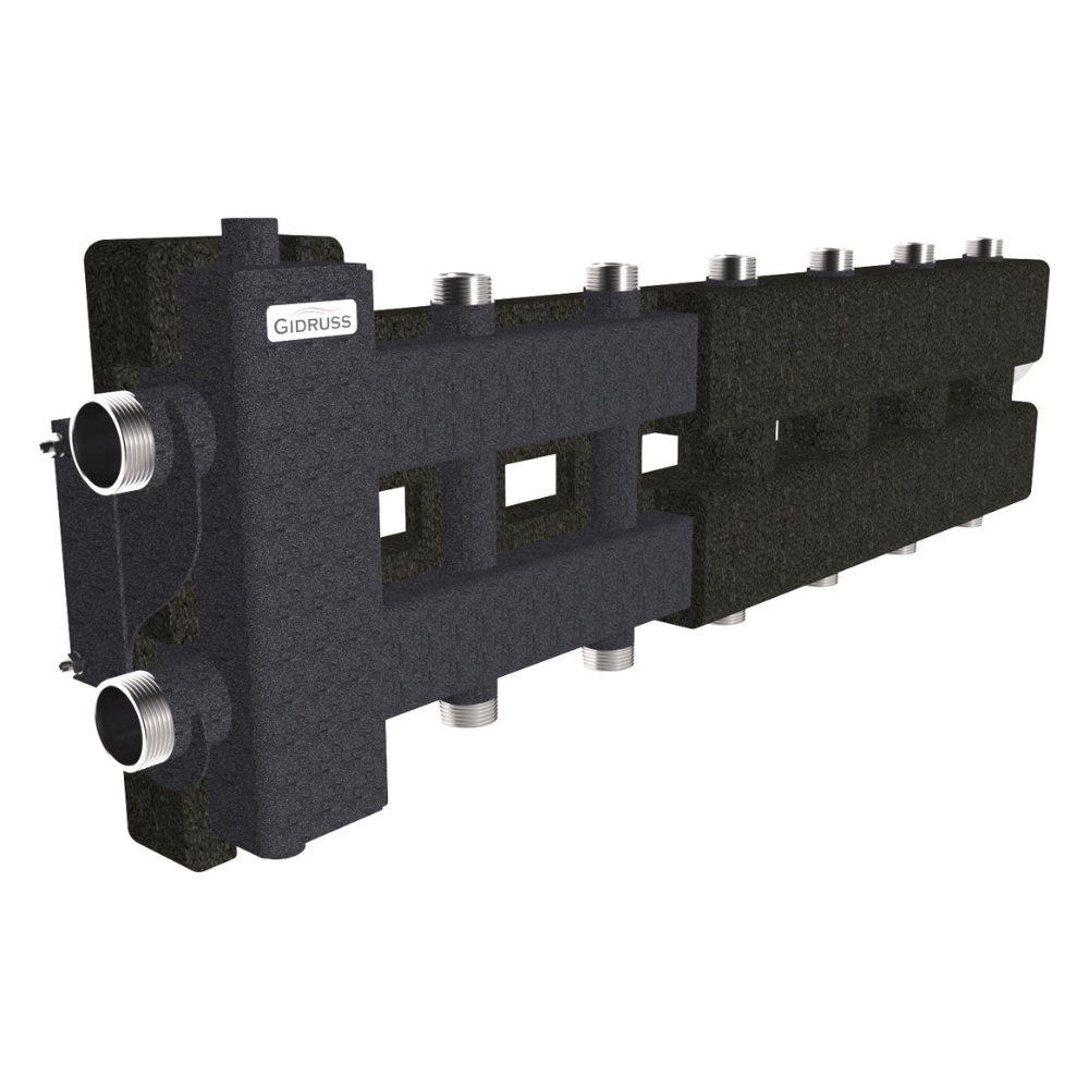 Коллектор с гидроразделителем на 3+3+1 контура BM-80-7DU.EPP до 80 кВт, EPP-термоизоляция / Gidruss фото на multiBOX