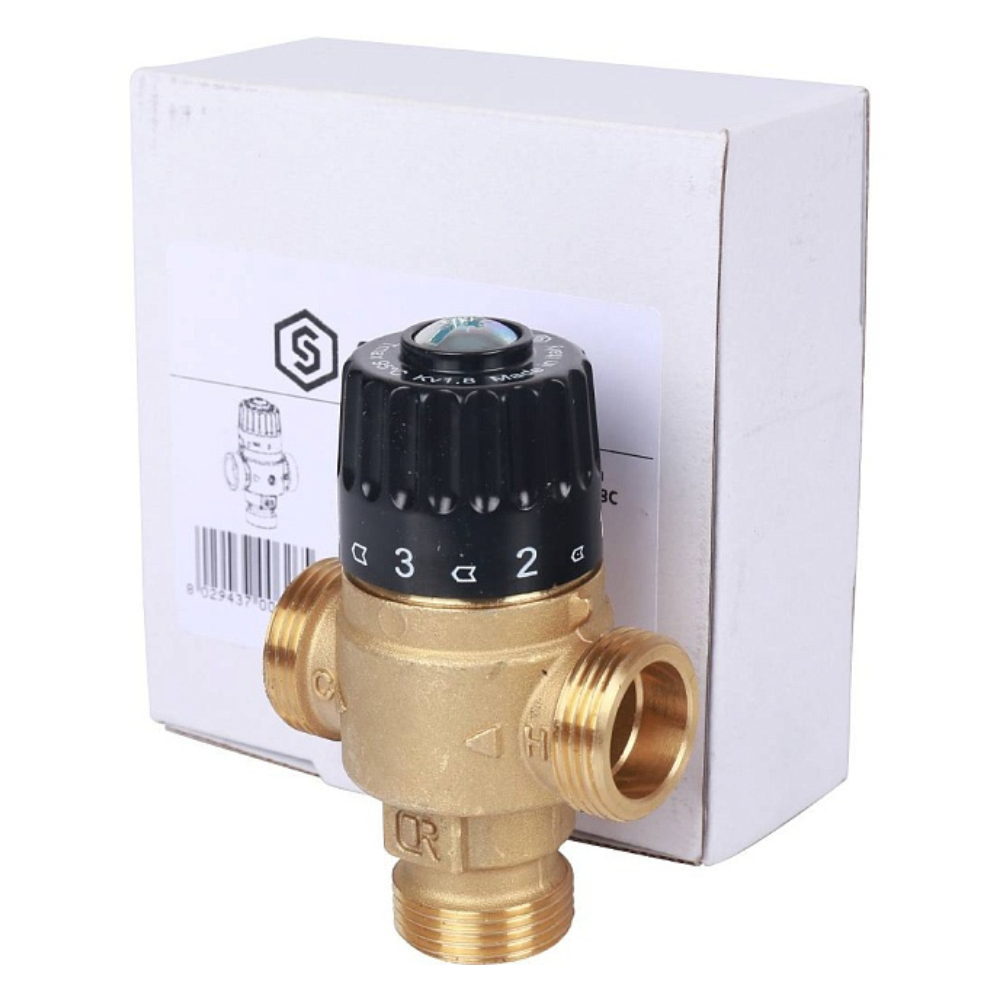 Термостатический смесительный клапан 3/4" НР, 30-65°С, KVs 1.8 / Stout фото на multiBOX
