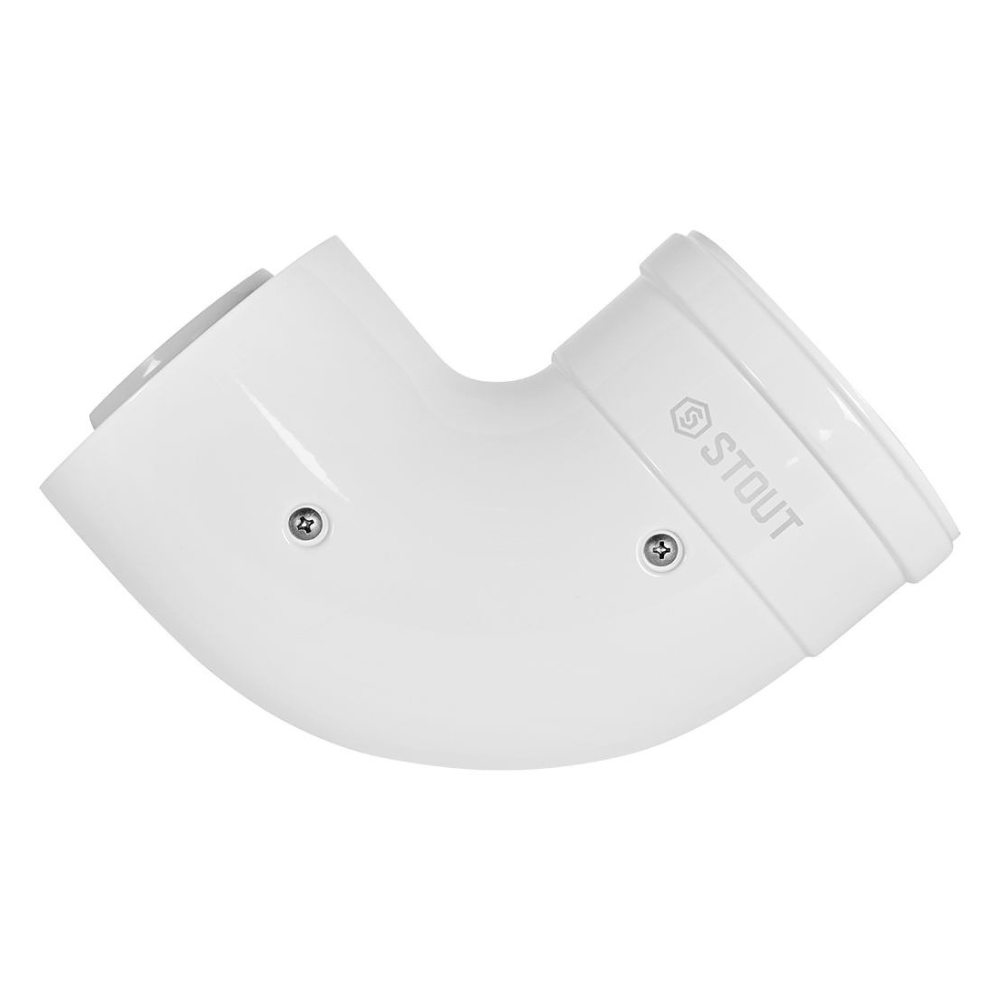 Отвод угол 90 гр. D60/100 п-м, конденсационный / Stout фото на multiBOX
