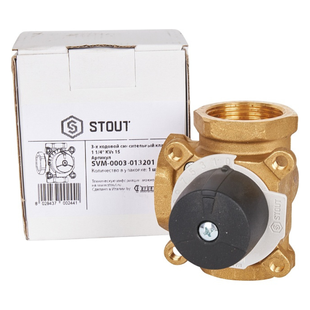 Трехходовой смесительный клапан 1 1/4" ВР, KVs 15 / Stout фото на multiBOX