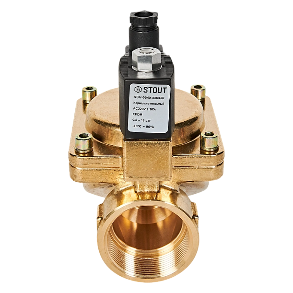Электромагнитный клапан 2" НО, 220В, непрямого действия / Stout фото на multiBOX