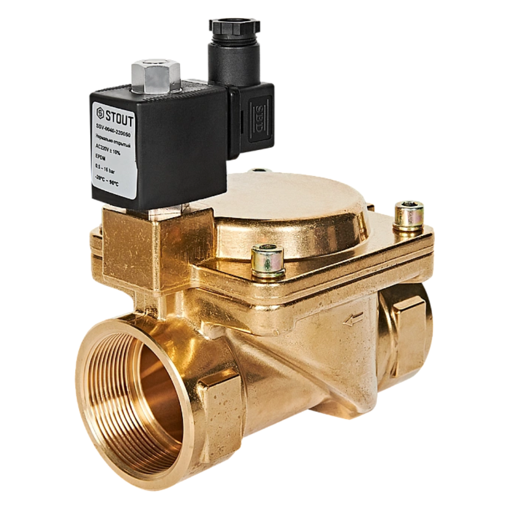 Электромагнитный клапан 2" НО, 220В, непрямого действия / Stout фото на multiBOX