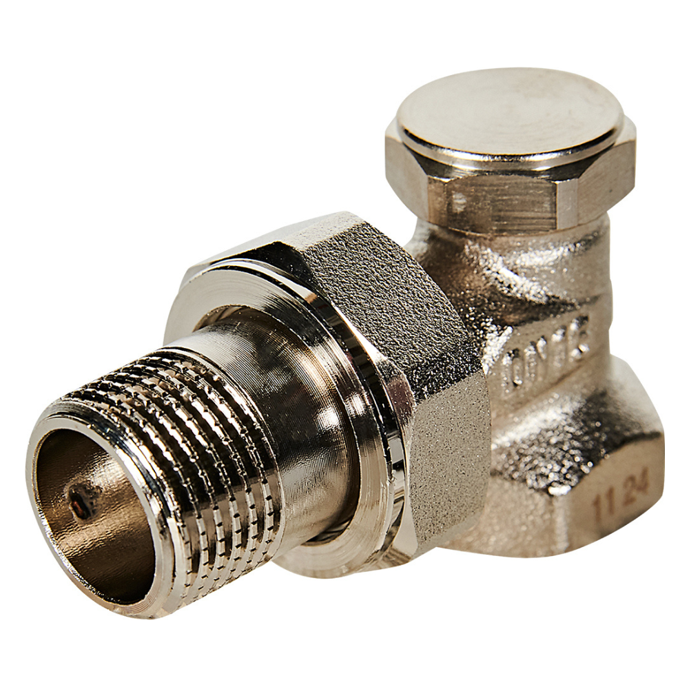Запорно-балансировочный клапан 1/2" для радиатора, угловой / Rommer фото на multiBOX