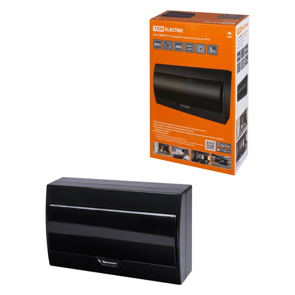 Бокс навесной ЩРН-П на 18 модулей, IP41, антрацит / TDM фото на multiBOX