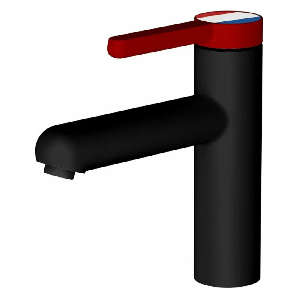 Смеситель для умывальника (Lt) D35, серия ROSE черный / красный (A5-1021) / A-five фото на multiBOX