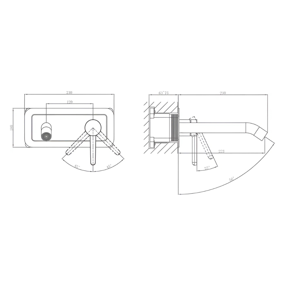Смеситель для ванны (Lt) D35, серия LOTUS хром (A5-0544) / A-five фото на multiBOX