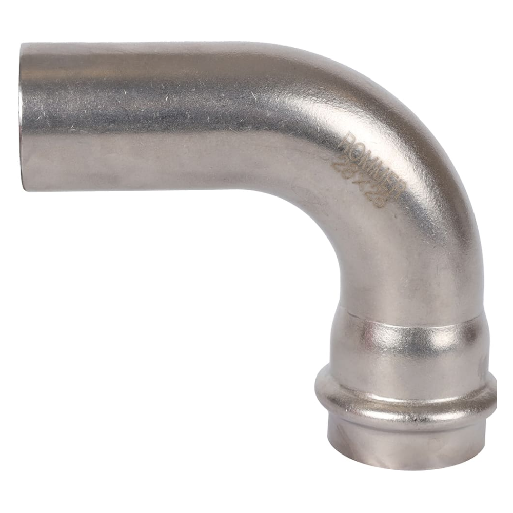 Угольник однораструбный 90° ВПр-НПр 28 из нерж. стали прессовой / Rommer фото на multiBOX