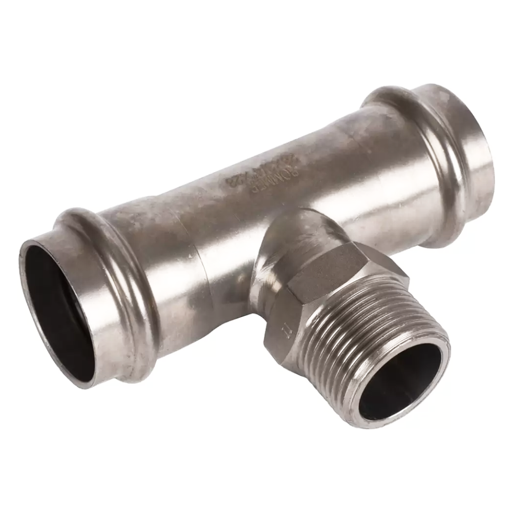 Тройник-переходник ВПр-НР 28х3/4" из нерж. стали прессовой / Rommer фото на multiBOX