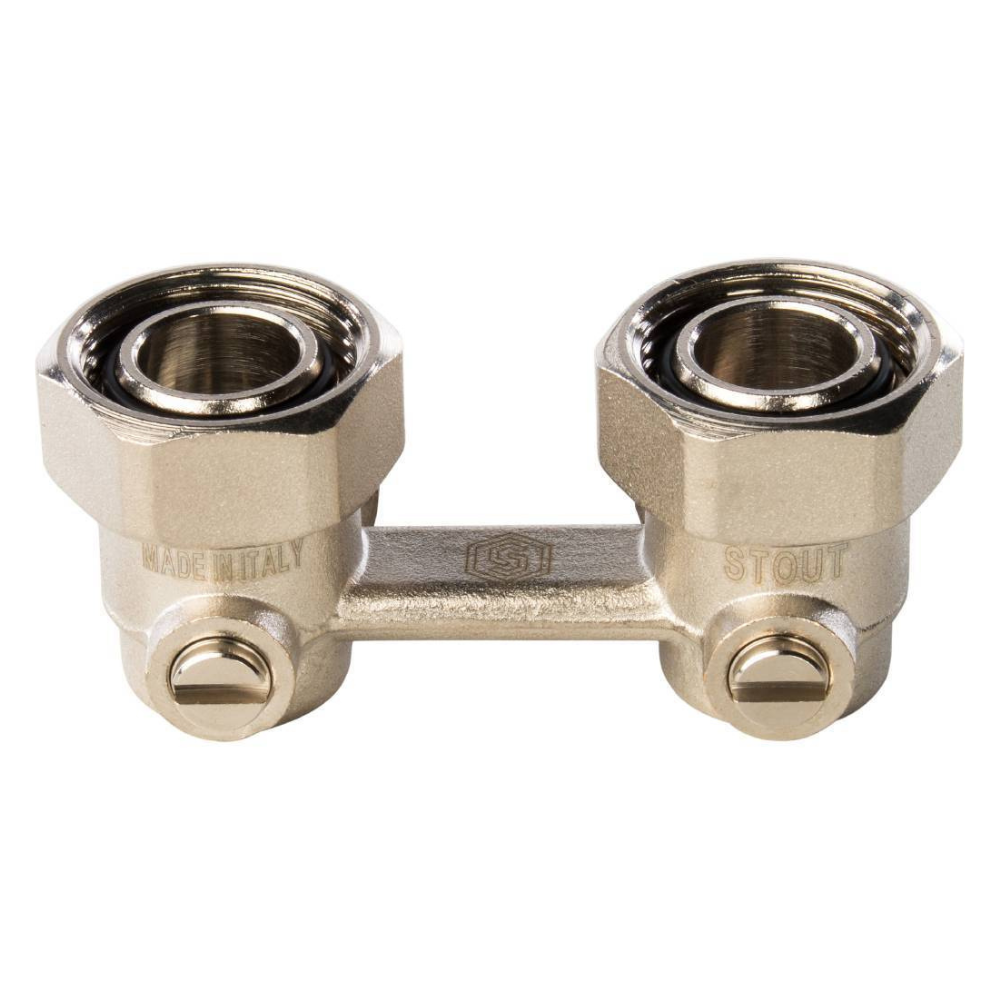 Узел нижнего подключения радиатора 3/4" для двухтрубной системы, угловой / Stout фото на multiBOX