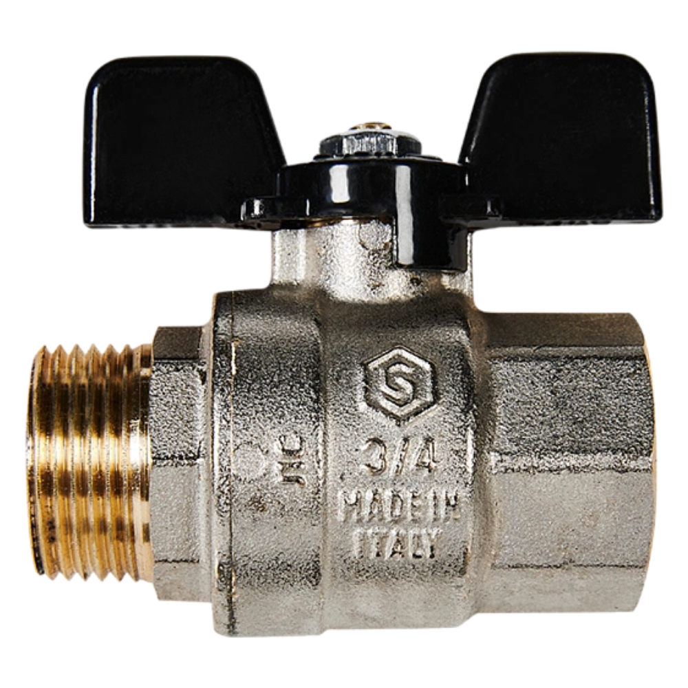 Кран шаровой 3/4" ВР/НР, ручка бабочка / Stout фото на multiBOX