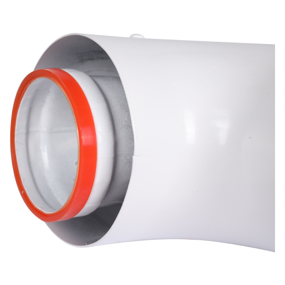 Начальный участок D60/100 угол 90 гр. для котлов Bosch, Buderus, Navien S/C/E, Baxi ECO Nova/Classic, Baltur, Лемакс, Fondital (в комплекте фланец) / Rommer фото на multiBOX