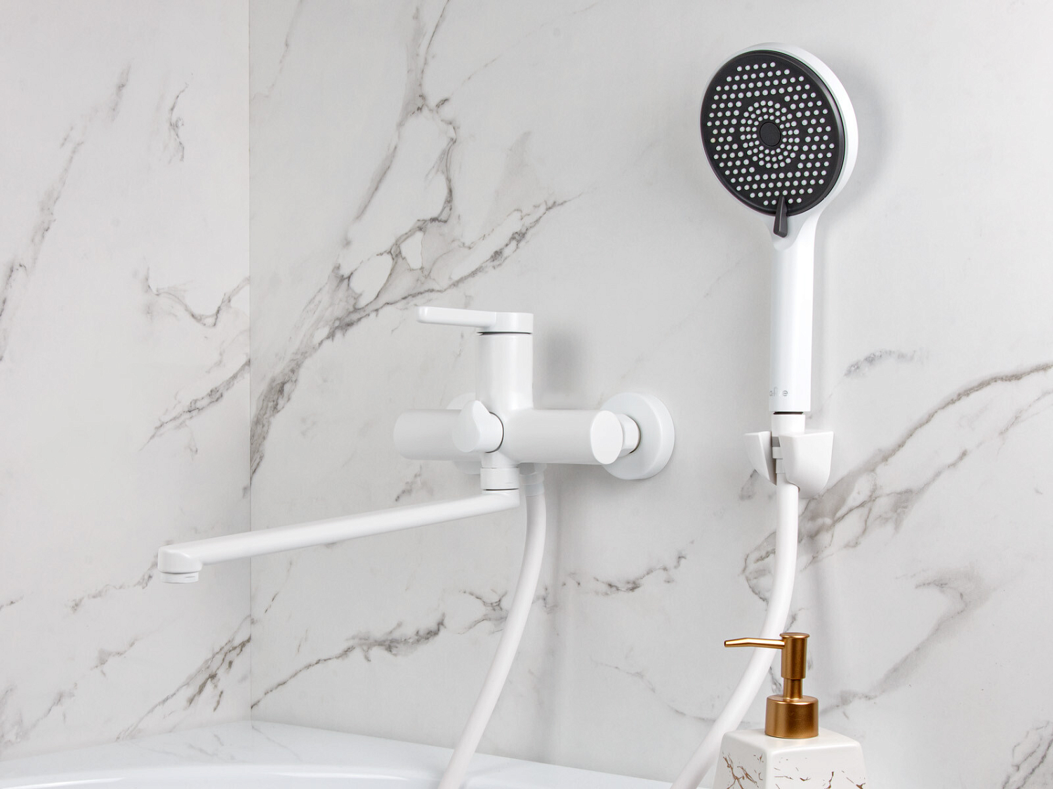 Смеситель для ванны (Lt) D35, серия LOTUS белый (A5-0733) / A-five